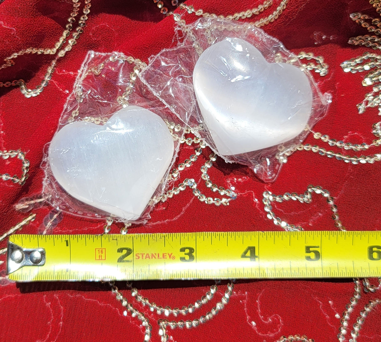White Selenite Heart