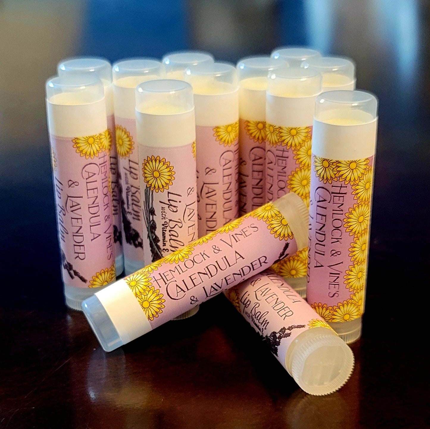 Hemlock & Vine's Calendula & Lavender Lip Balm with Vitamin E