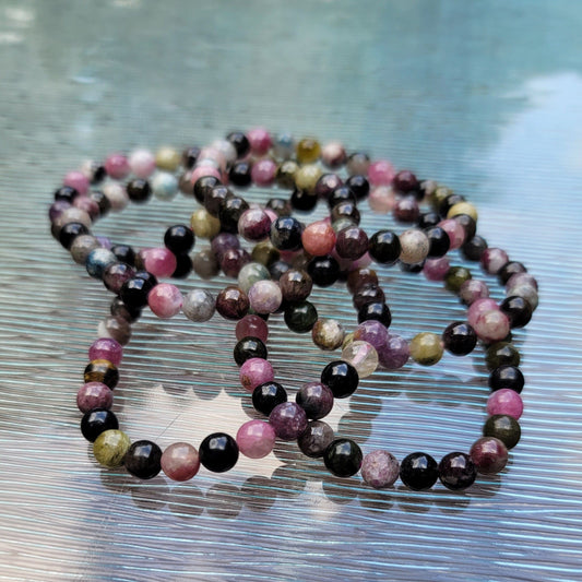 Watermelon Tourmaline 6mm Stretch Bracelet (Afghanistan)