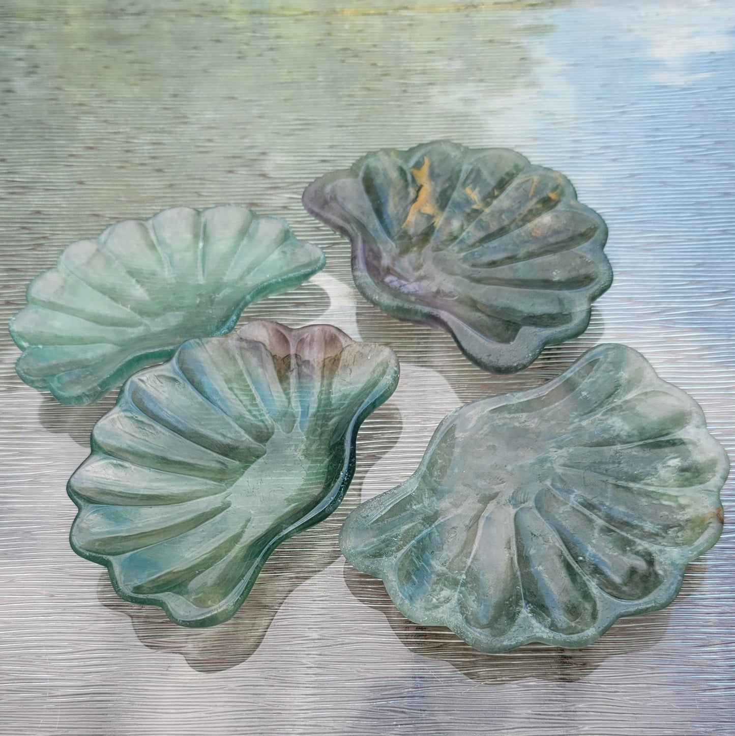 Natural Fluorite Shell Bowls