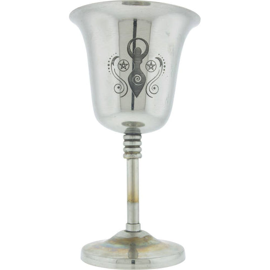 Chalice Stainless Steel w/Engraved Goddess - Medium