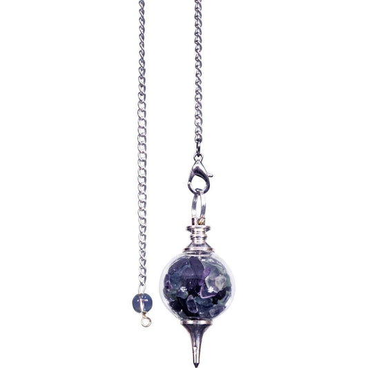 Pendulum Glass Sephoroton Black Tourmaline & Fluorite Chips