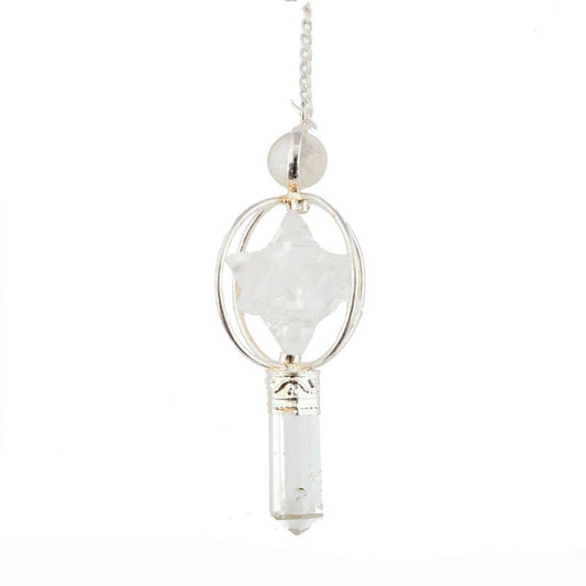 Clear Quartz Merkabah Spinning Pendulum