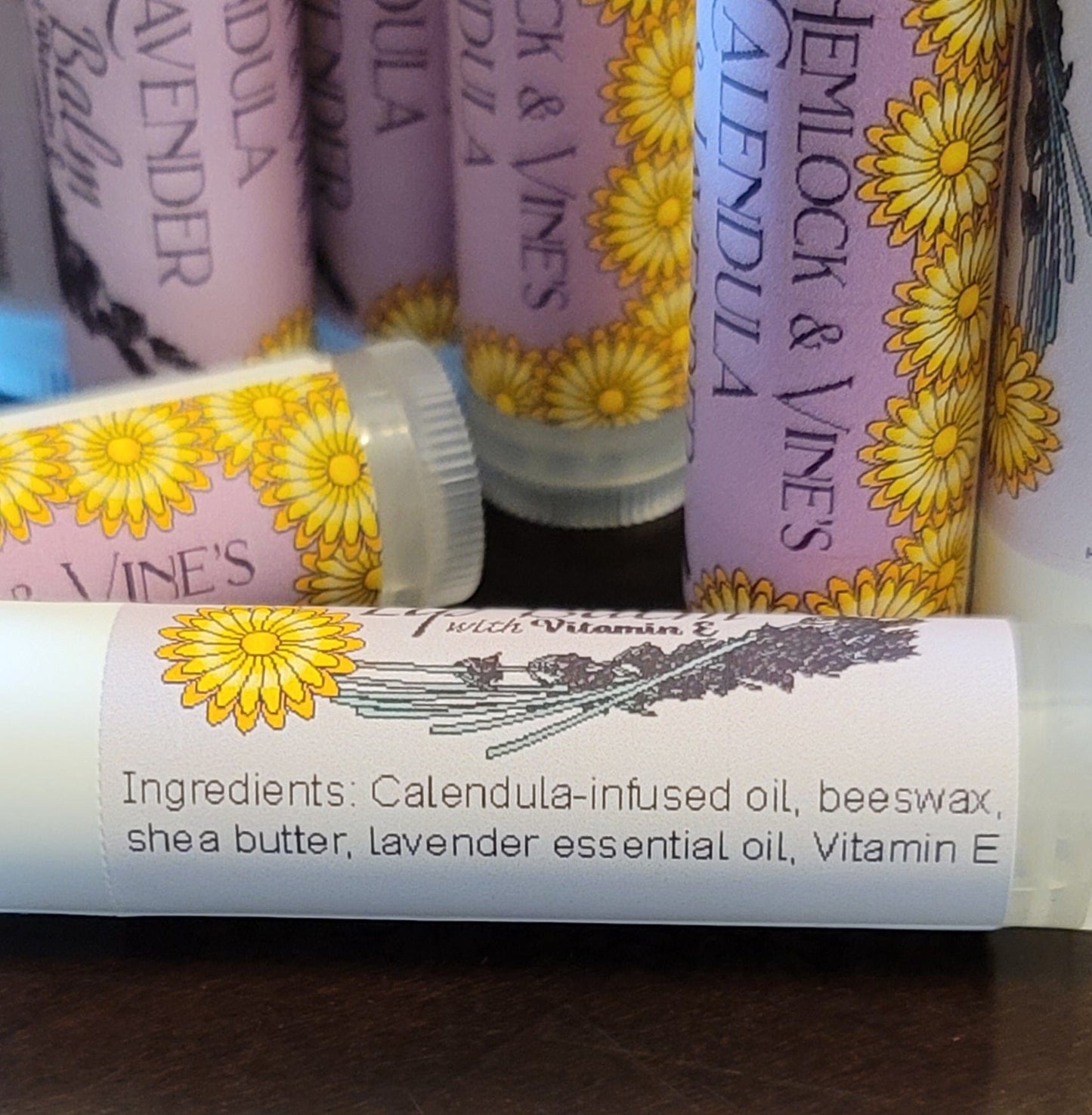 Hemlock & Vine's Calendula & Lavender Lip Balm with Vitamin E