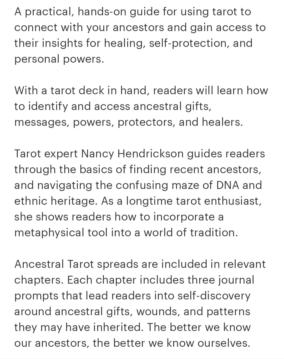 Ancestral Tarot: Uncover Your Past and Chart Your Future by Nancy Hendrickson